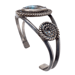 Native American Bracelet - Bisbee Stone Pawn Turquoise Bracelet