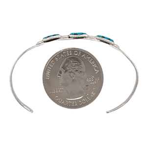 Native American Bracelet - Children's Zuni Heart Inlay Sleeping Beauty Turquoise Bracelet