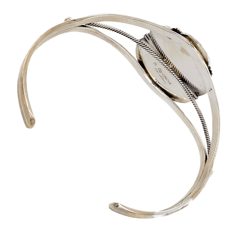 Image of Native American Bracelet - Fine Navajo Lapis Sterling Silver Bracelet - E. Spencer
