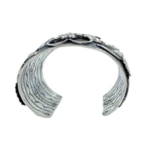 Native American Bracelet - Gorgeous Navajo Dragonfly Sterling Silver Cuff Bracelet - Larry Martinez Chavez - Native American