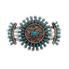 Native American Bracelet - Gorgeous Zuni Sunburst Turquoise & Sterling Silver Bracelet - Native American