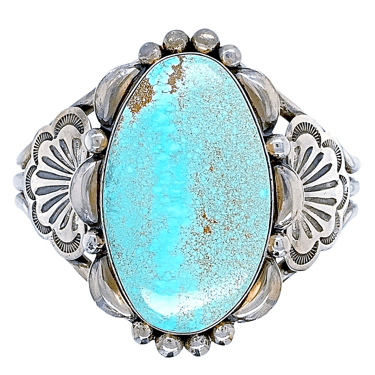 Large Gorgeous Navajo Number 8 Turquoise Sterling Silver B