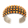 Native American Bracelet - Navajo 5 Row Orange Spiny Oyster Cuff Bracelet- Aaron Toadlena