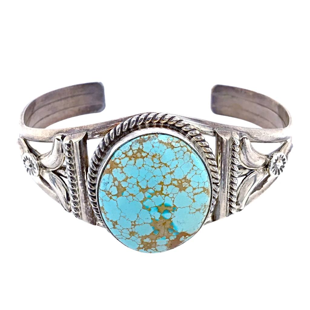 Butte Navajo Sterling Heavy Weight Turquoise Bracelet Cuff | Cloud Chief &  Co.