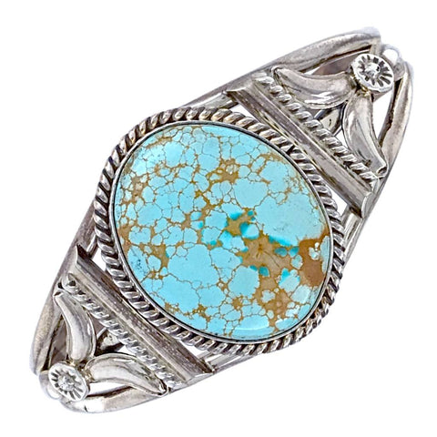 Image of Native American Bracelet - Navajo #8 Turquoise Sterling Silver Bracelet - Mary Ann Spencer