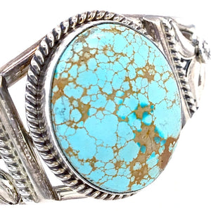 Native American Bracelet - Navajo #8 Turquoise Sterling Silver Bracelet - Mary Ann Spencer