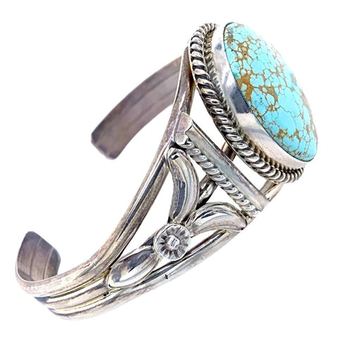 Image of Native American Bracelet - Navajo #8 Turquoise Sterling Silver Bracelet - Mary Ann Spencer