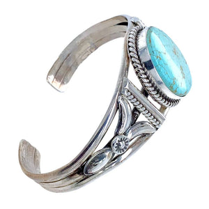 Native American Bracelet - Navajo #8 Turquoise Sterling Silver Bracelet - Mary Ann Spencer - Native American