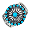 Native American Bracelet - Navajo Cluster Sleeping Beauty Turquoise And Silver Bracelet