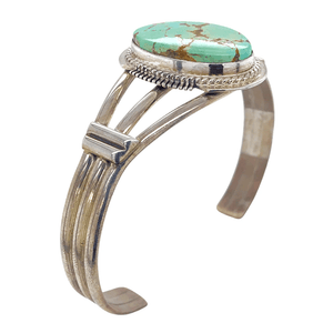 Native American Bracelet - Navajo Dry Creek Silver Turquoise Bracelet - Larson L. Lee
