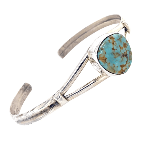 Image of Native American Bracelet - Navajo Dry Creek Triangle Turquoise Bracelet