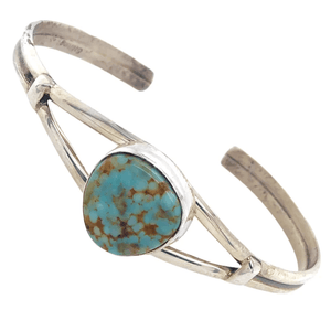 Native American Bracelet - Navajo Dry Creek Triangle Turquoise Bracelet