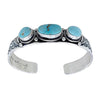 Native American Bracelet - Navajo Dry Creek Turquoise Hand-Stamped Sterling Silver Cuff Bracelet  - Native American