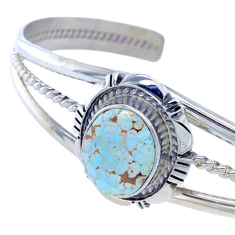 Image of Native American Bracelet - Navajo Dry Creek Turquoise Sterling Silver Cuff Bracelet - Native American