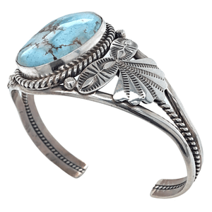 Native American Bracelet - Navajo Empress Golden Hills Embellished Turquoise Bracelet - Mary Ann Spencer