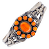 Native American Bracelet - Navajo Exquisite Orange Spiny Oyster Sterling Silver Bracelet - Thomas Francisco