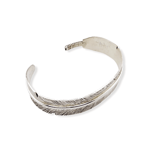Native American Bracelet - Navajo Feather Silver Bracelet - Darlene Begay