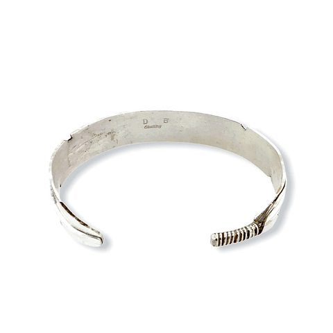 Image of Native American Bracelet - Navajo Feather Silver Bracelet - Darlene Begay