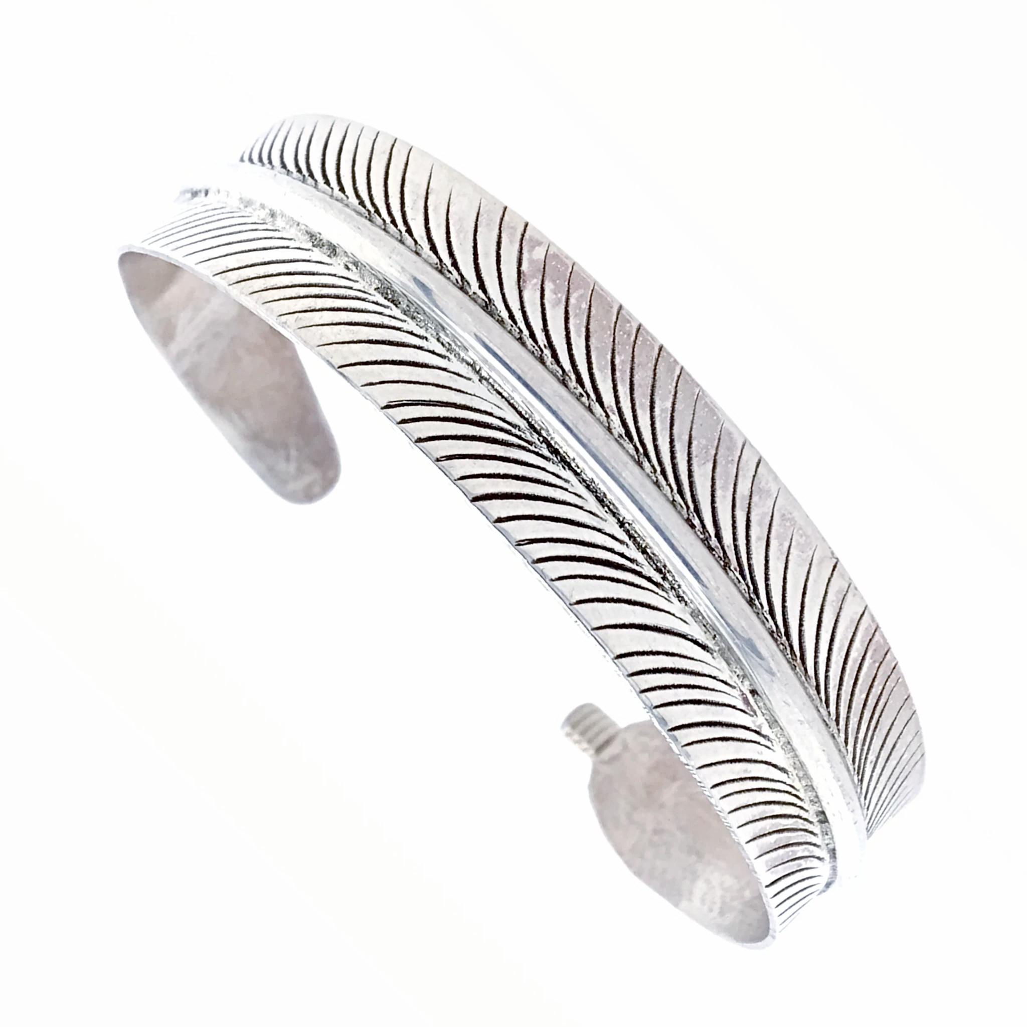 Sold Navajo Feather Sterling Silver B.racelet - Native