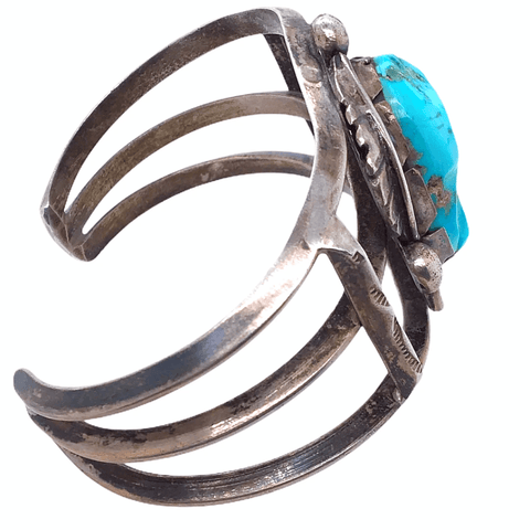 Image of Native American Bracelet - Navajo Free Form Natural Turquoise Pawn Bracelet
