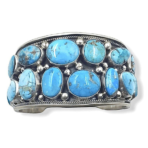 Image of Native American Bracelet - Navajo Kingman Turquoise Nugget Bracelet