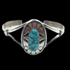 sold Navajo Kingman Turquoise Overlay B.racelet - Native American