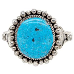 Native American Bracelet - Navajo Kingman Turquoise Rodeo Queen Embellished Bracelet - Mary Ann Spencer