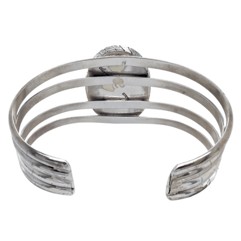 Image of Native American Bracelet - Navajo Lapis Lazuli Split Band Sterling Silver Bracelet