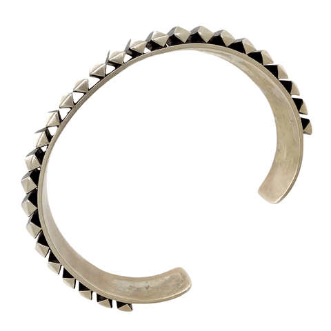 Image of Native American Bracelet - Navajo Lightning Strike Silver Bracelet -  L. T