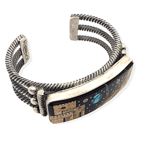 Image of Native American Bracelet - Navajo Micro Inlay Night Sky Bracelet