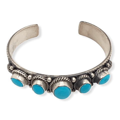 Image of Native American Bracelet - Navajo Multi-Stone Turquoise Bracelet - Michael & Rosita Calladitto