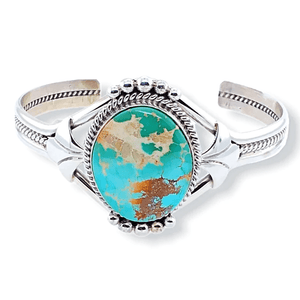 Native American Bracelet - Navajo Oval Royston Turquoise Bracelet - Spencer