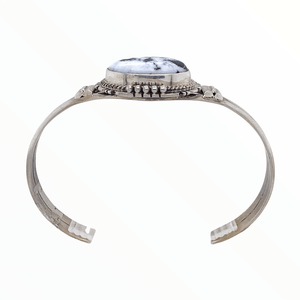 Native American Bracelet - Navajo Oval White Buffalo Bracelet - J. Nelson