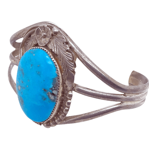 Image of Native American Bracelet - Navajo Pawn Blossom Turquoise Bracelet