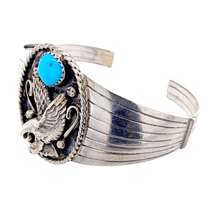 Native American Bracelet - Navajo Pawn Eagle Turquoise Bracelet