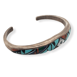 Native American Bracelet - Navajo Pawn Inlay Multi Color Bracelet