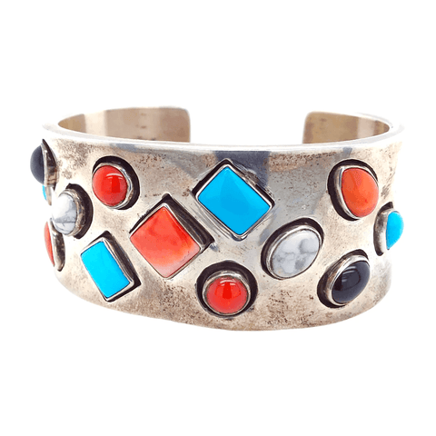 Image of Native American Bracelet - Navajo Pawn Multi-Color Cuff Bracelet