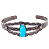 Native American Bracelet - Navajo Pawn Oval Turquoise Bracelet