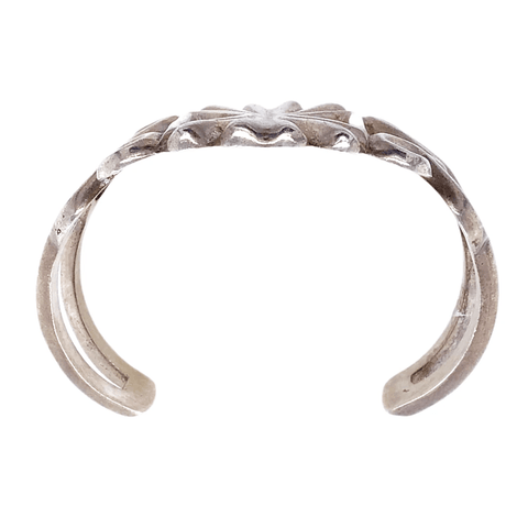 Image of Native American Bracelet - Navajo Pawn Sand Cast  Silver Cuff