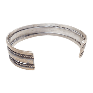 Native American Bracelet - Navajo Pawn Silver Braided Cuff