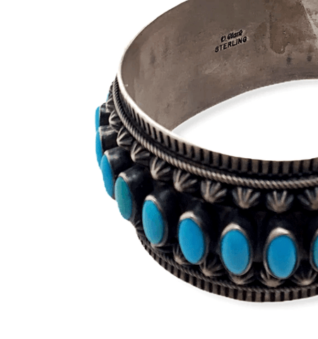 Image of Native American Bracelet - Navajo Pawn Sleeping Beauty Turquoise Bracelet D. Clark