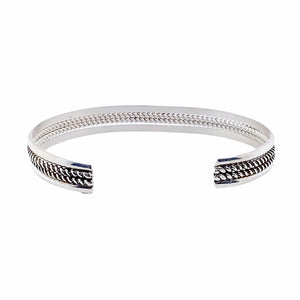 Native American Bracelet - Navajo Petite Children's Small Sterling Silver Twist-wire Cuff Bracelet - Native American