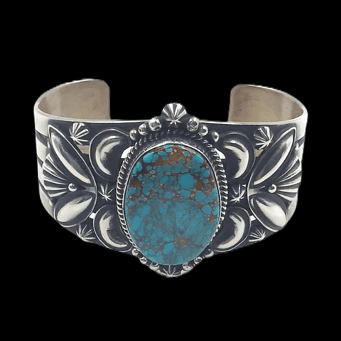 Image of Sold Navajo Pilot Mountain Spiderweb Turquoise B.racelet - Native American