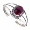 Native American Bracelet - Navajo Purple Spiney Oyster Sterling Silver Twist Wire Bracelet - Sheila Becenti - Native American