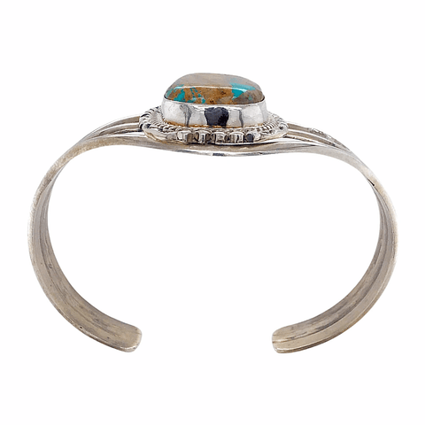 Image of Native American Bracelet - Navajo Regal Matrix Turquoise Bracelet