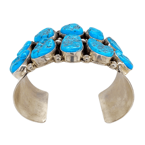 Native American Bracelet - Navajo Rough Sleeping Beauty Turquoise Cuff Bracelet - Mary Ann Spencer