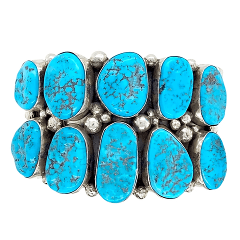 Image of Native American Bracelet - Navajo Rough Sleeping Beauty Turquoise Cuff Bracelet - Mary Ann Spencer