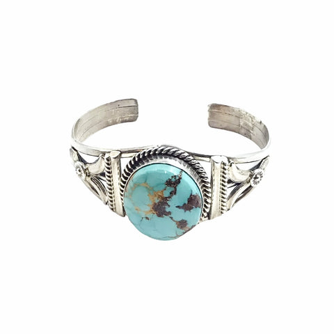 Image of Native American Bracelet - Navajo Royston Turquoise Embellished Bracelet - Mary Ann Spencer - Native American