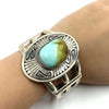 Native American Bracelet - Navajo Royston Turquoise Engraved Sterling Silver Bracelet - Native American