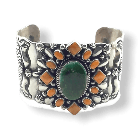 Image of sold Navajo Royston Turquoise & Spiny Oyster B.racelet - Native American